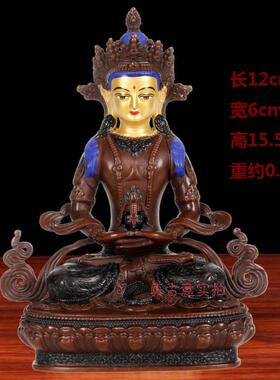 正品真古意 黄铜四臂观萨音菩佛像摆件藏传佛四家壁观音居工艺铜