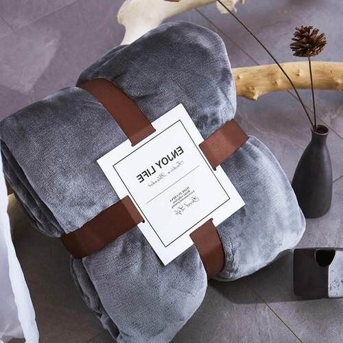 Blanket Plain Flannel Thick Coral Fleece Knee Blanket 小毛毯