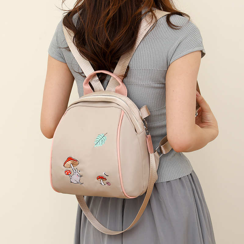 休闲小背包时尚国风刺绣日常出行贝壳包两用单肩女包女士双肩背包