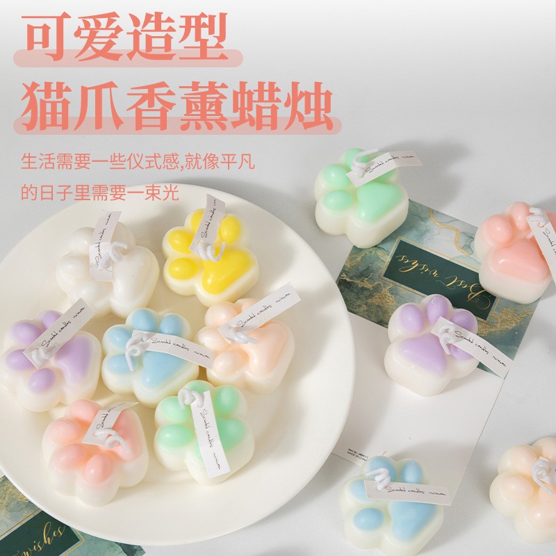 猫爪蜡烛水蜜桃无烟蜡烛不伤皮肤m情侣情调固体香薰蜡烛滴蜡玩具