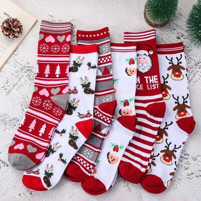 1 Pair Unisex Christmas Socks Santa Claus For Man Woman Lady