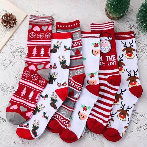 1 Pair Unisex Christmas Socks Santa Claus For Man Woman Lady