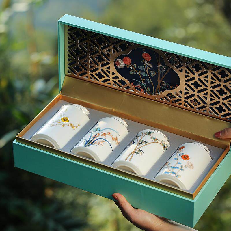 陶瓷茶叶罐礼盒装红茶绿茶黑普洱茶通用包装定制logo礼品企业团购