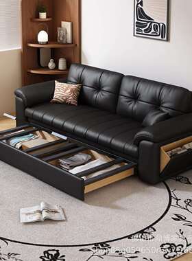 带猫抓皮沙发床B755#猫一体两用客厅型多功能物可折叠储小户意式