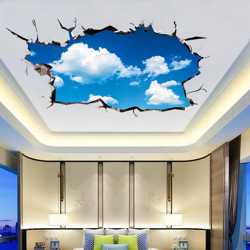天花板贴纸自粘屋顶遮丑补洞吊顶客厅星空顶墙纸仿真墙贴画遮瑕疵,家居饰品,软装墙贴,淘宝优惠券,粉丝福利购,淘宝优惠卷