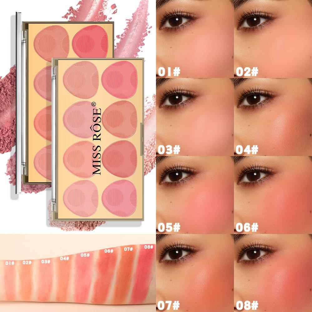 正品MISS ROSE欧美妆胭脂腮红盘八色Brighten Shading Makeup Blu