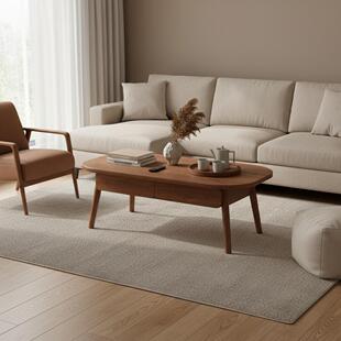 实木茶发几客厅沙家用户型简易小小桌子日式原木风民CJ0225宿抽屉