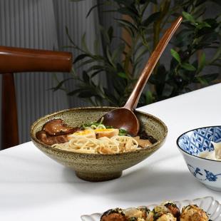圆形大汤勺龟甲 木勺柄拉面大号饭厨房家用勺勺子汤勺子长木质日式