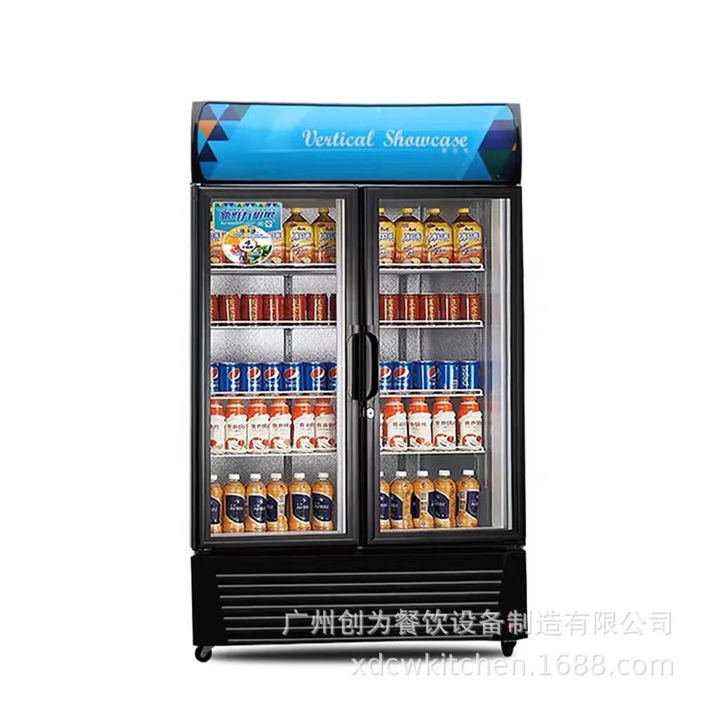 饮料展示柜冷藏保鲜展示柜立式冰柜商用冰箱便利店双门冷饮展示柜