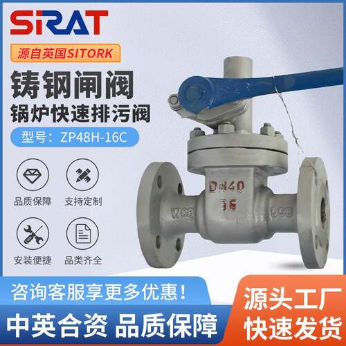 Z44ZP48H-16C25C锅炉高温蒸汽铸钢法兰快速排污阀DN2524050