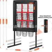 批发棒球练习区九宫格现货球网投掷 网网棒投球好球 便携式