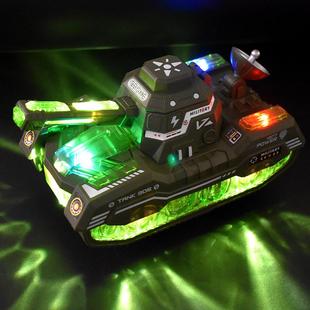 圣诞节儿童手提电动万向坦克车自动投放三辆坦克宝宝炫酷战车灯笼