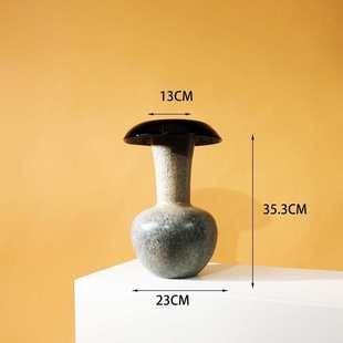 中古诧寂小众高级艺术插花瓶手工琉璃玻璃花器民宿样板房轻奢摆件