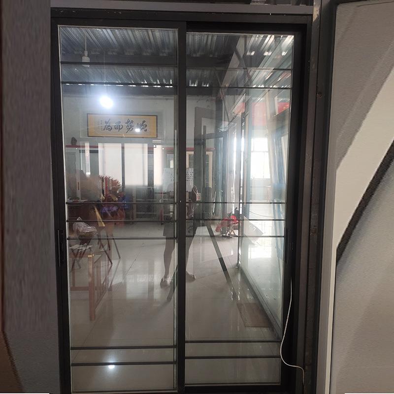 定制钛合金拉双层钢化玻璃推门新间品厨房阳肯德基门台卫生隔断滑