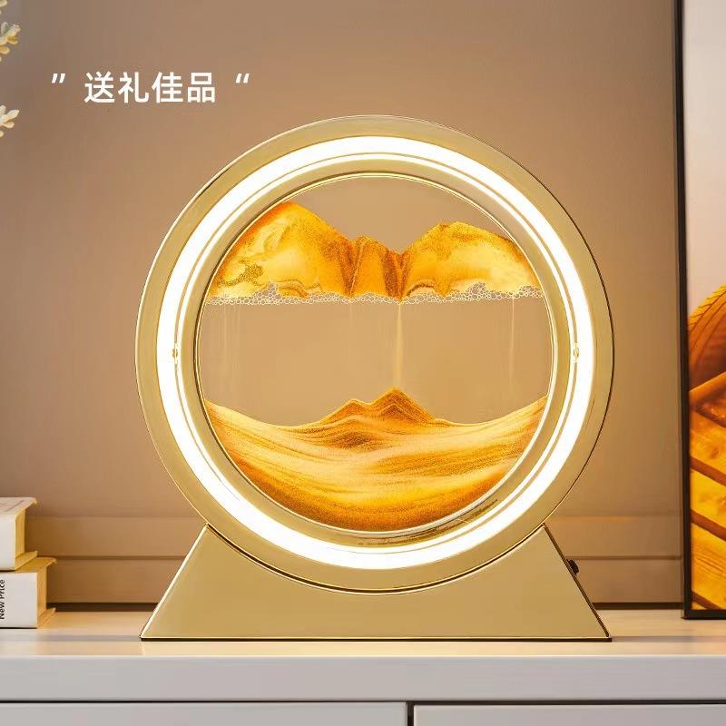 创意流沙画沙台灯沙漏摆件台灯客厅装饰品乔迁新居结婚礼物小夜灯