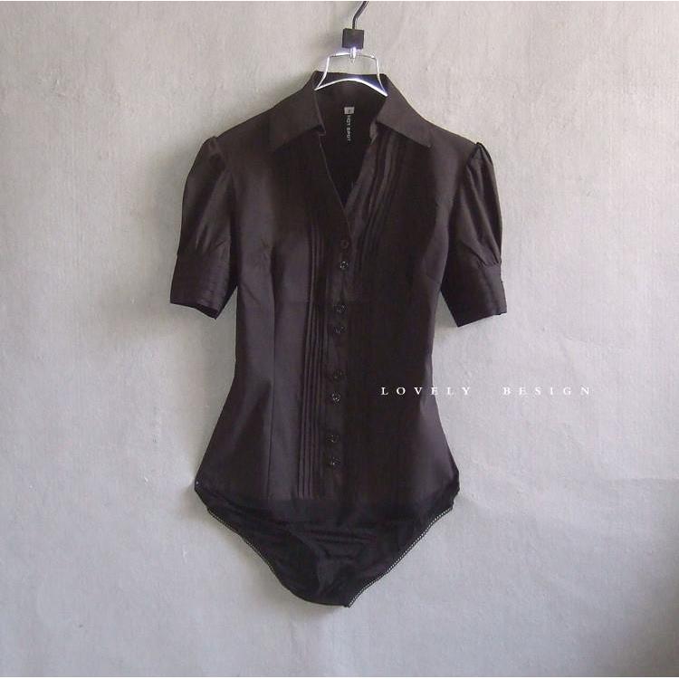 正品夏韩版女春士短袖衫职业装工衬作服白商务衫时尚长袖连体衬衣