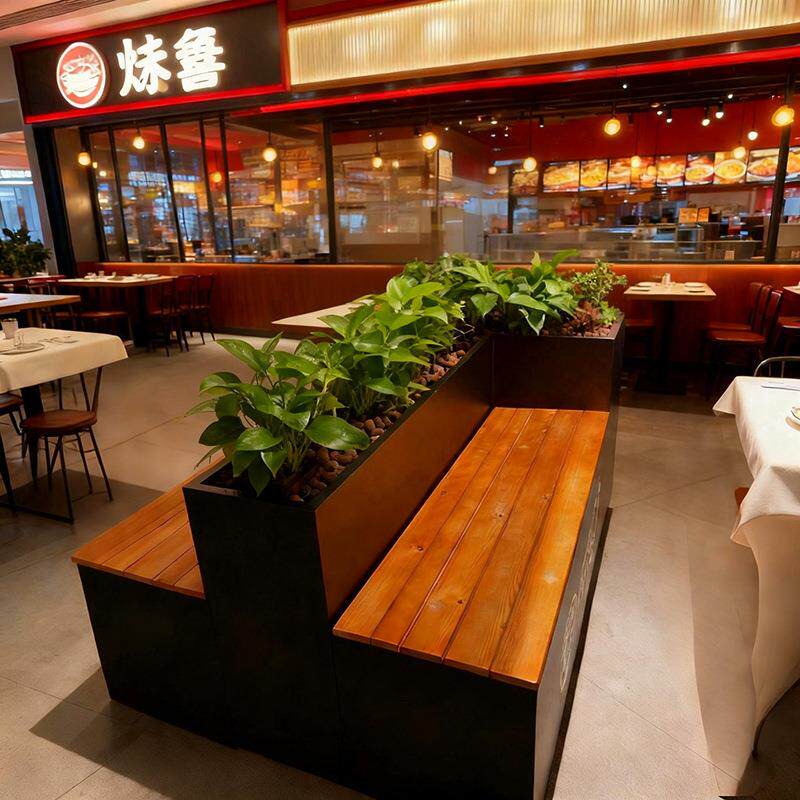 不锈钢高端花池围栏加厚花箱组合外摆长方形花盆酒店花台围栏户外