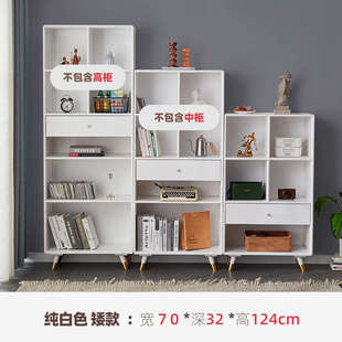 物办公室奢书柜架一体全落地书架bc10靠墙自由组合轻置展胡桃实木