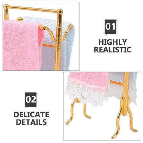 Metal Mini Towel Rack For House Bathroom Decor With Towels