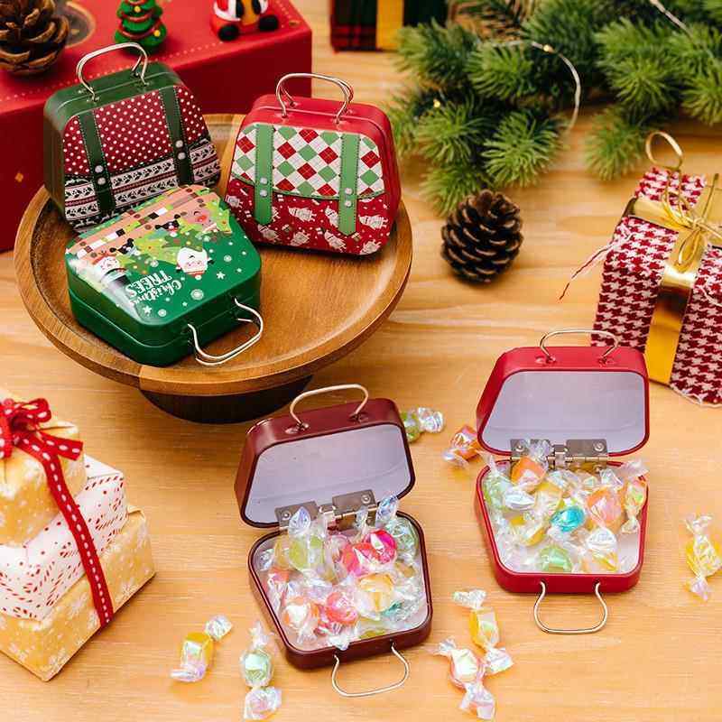 Christmas Tin Purse Candy Box, Kids Gift with Handles