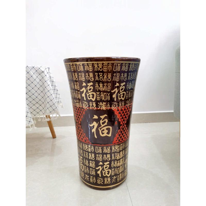 特大号福字花盆陶瓷陶瓷花盆招财金钱树盆景盆栽泥土土养花盆家用