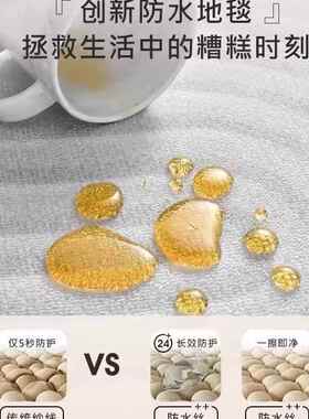 美式古地毯复客厅防水可擦免高洗沙茶几地垫端主YHDT-202卧床下脚