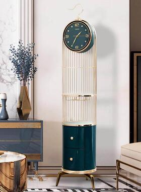 落地钟表客厅家用时尚现代轻奢角柜时钟站款立式奢华装饰摆件座钟