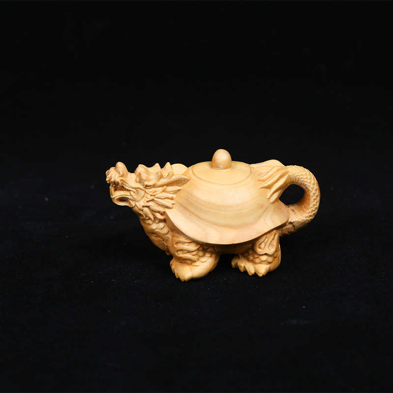 厂家直供 黄杨木雕刻竹篓壶茶壶木雕 木质工艺品手把件摆件