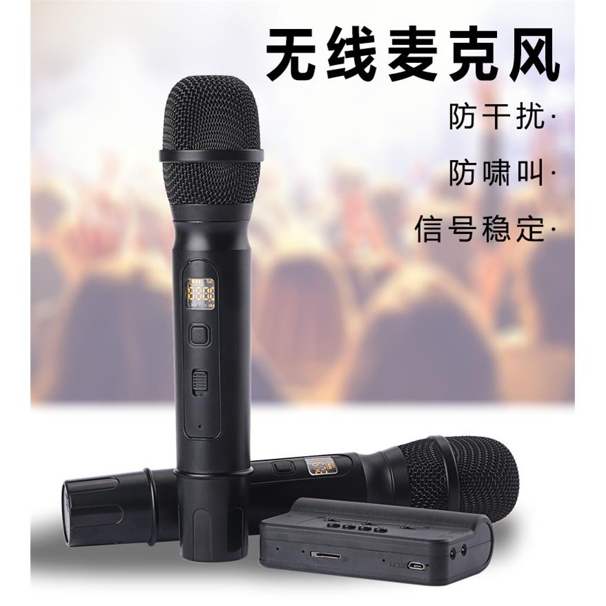 慧爱麦克风话筒一坨二U段带接收盒家用手持无线直播声卡