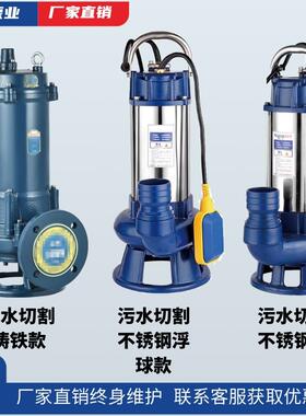 WQK系列污水污物切割式电泵农业化粪池沼DNI排气泵无堵塞潜污污泵