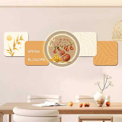 装饰画现代轻奢晶瓷沙发背景墙简约高级感立体发光LED灯壁画