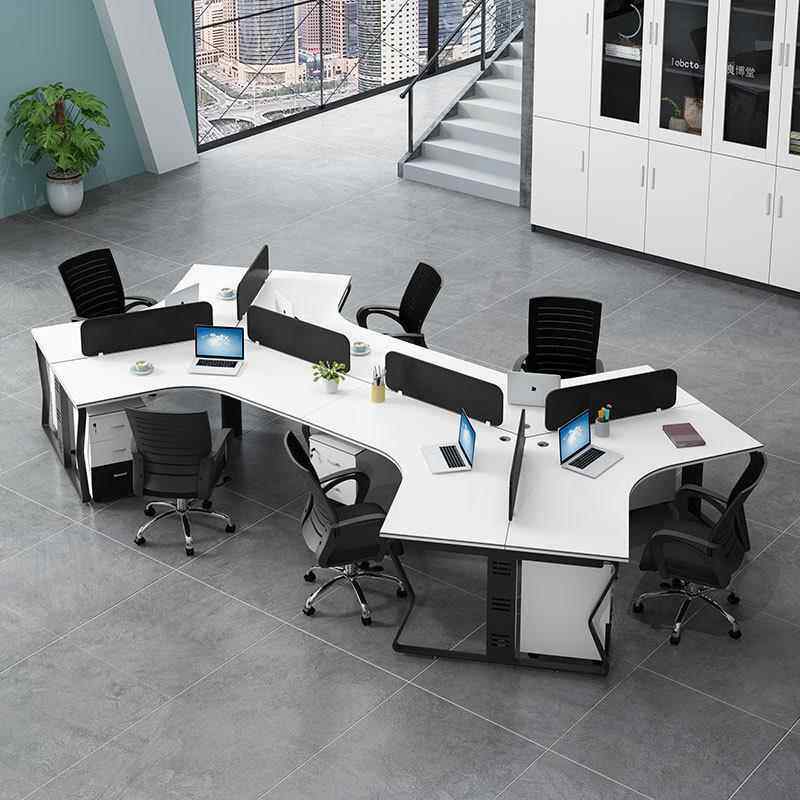 创意职员办公桌3/6人位屏风电脑桌卡座简约现代8人员工位桌椅组合