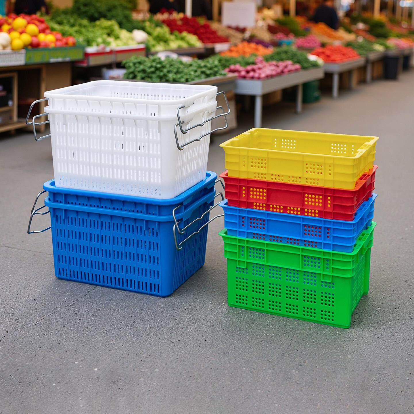 大号加厚错位筐蔬菜蔬果周转筐食品级蔬菜水果物流快递运输箱子