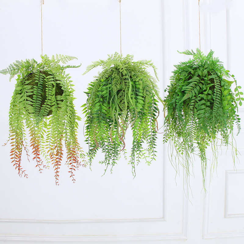 可代发棚顶装饰阳台吧台悬挂假苔藓青苔店铺植物吊兰绿色叶垂吊