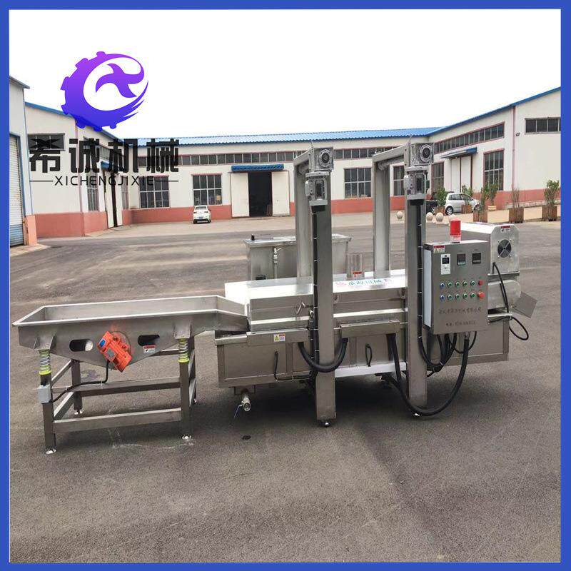 兰花干油炸机设备豆腐串油炸机自动臭豆腐油炸机电加热连续式刮渣