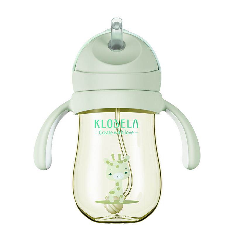 热卖新款宝宝学饮杯婴儿防漏防呛饮水杯防摔重力球儿童ppsu吸管杯