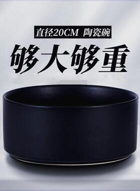 猫碗陶瓷狗碗黑色水碗黑碗猫咪狗盆狗狗碗食盆宠物喝水猫盆猫食盆