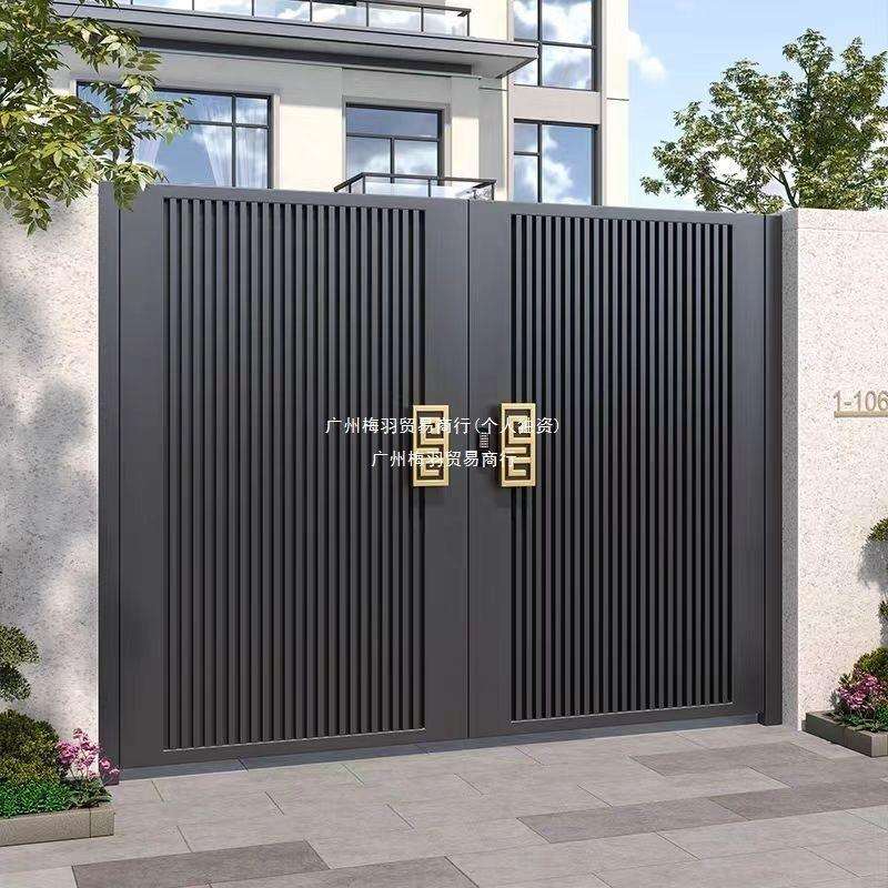 中式铝合金别墅双开门农村庭院大门户外铝艺院子围墙自建房双开门