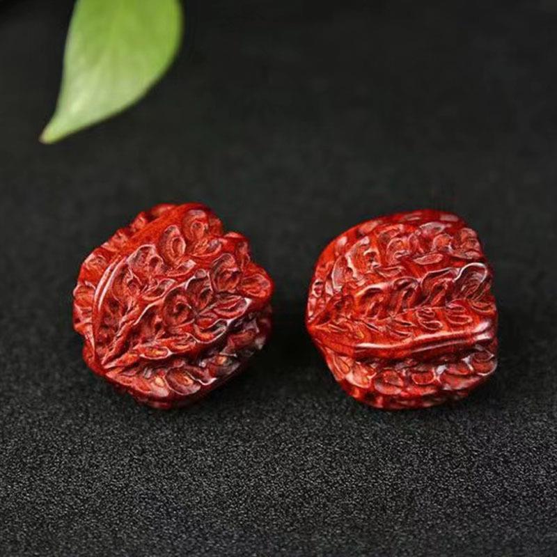 赞比亚小叶紫檀核桃手球文玩手把件老人运动球 木质工艺品手把件