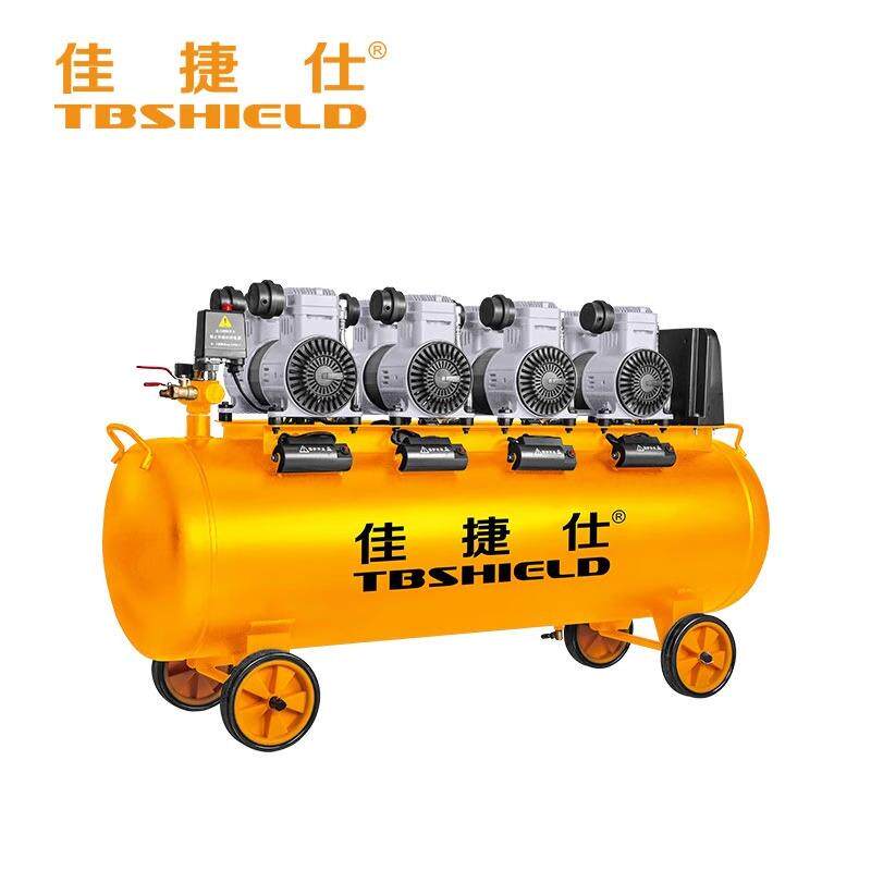 无油静音空机工移动式压压级大型汽修打气泵220v装木修工喷业漆气