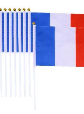 20 Pcs France National Flag Hand Held Flags Sticks French