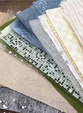 痛包背景纸素蓝26142绿色扎扎板装饰材物材料包古手帐小食量风谷