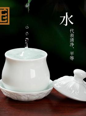 七珍供水杯观音圣水杯佛堂佛前供杯敬神杯净水杯陶瓷家用佛具用品