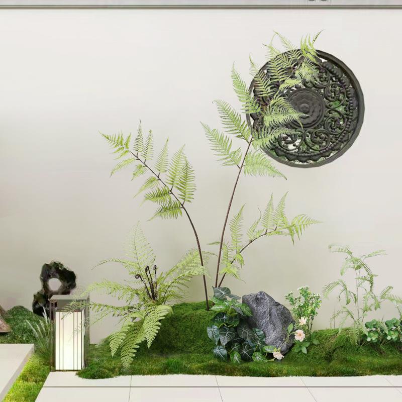 仿真绿植造景室内蕨类植物堆景组合楼梯下橱窗花槽假苔藓景观装饰