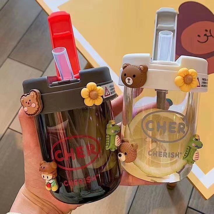 儿童水杯防摔女生水瓶儿童宝宝喝水吸管牛奶饮料塑料吨吨杯子小巧