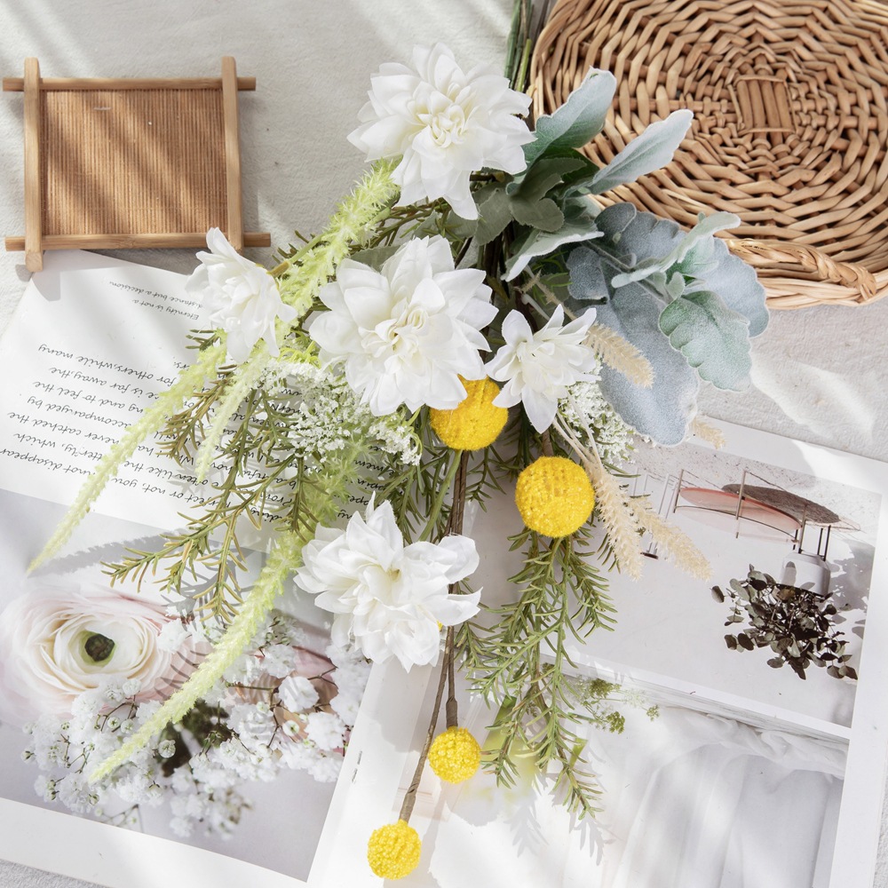 跨境森中依沐仿真花饰厂家家束居设计婚庆手捧花墙装饰CF01249CF0