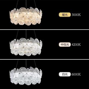 荷叶水晶灯205新款式轻奢创2意造型大厅灯玻璃法高端气客大TEV厅