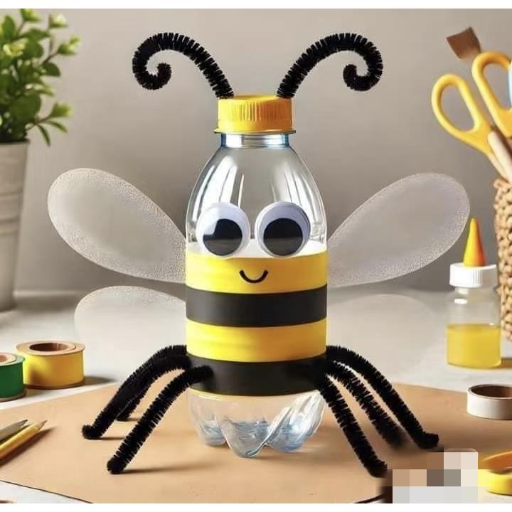 幼儿园手工diy创意塑料瓶小蜜蜂昆虫儿童益智玩具成品材料包