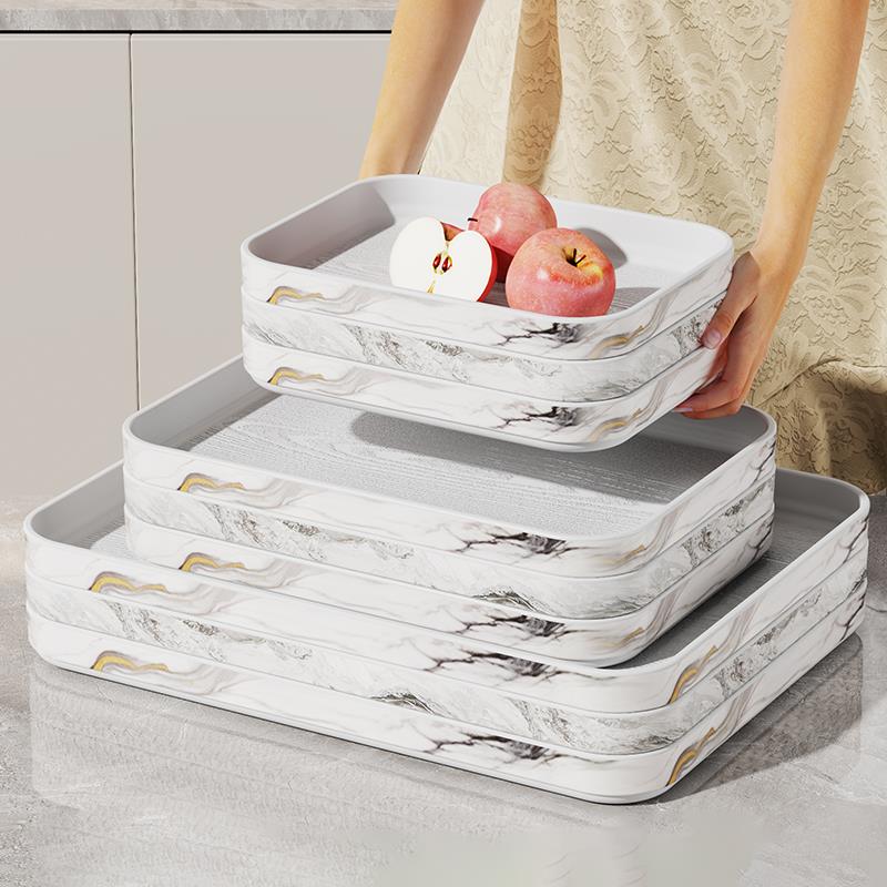 水杯托盘塑料商用长方形酒店餐厅KTV传菜端菜托盘茶具收纳置物盘