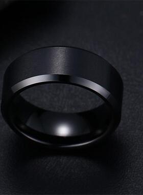 魅力珠宝戒指男士不锈钢黑色戒指为妇女